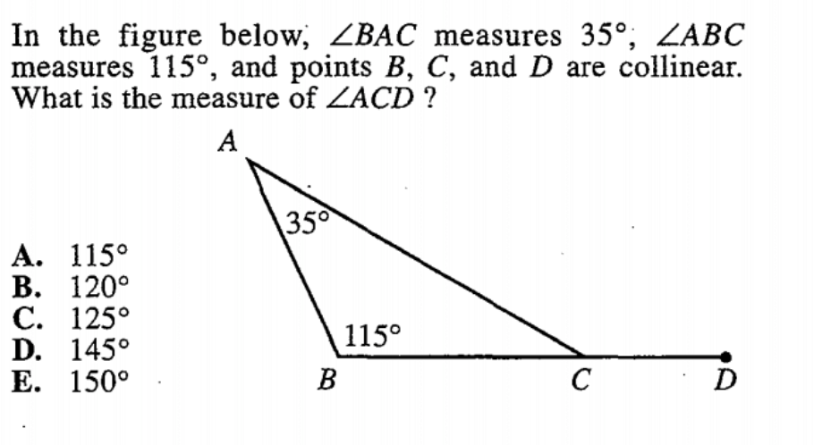 Solved In the figure below, ∠BAC measures 35∘,∠ABC measures | Chegg.com