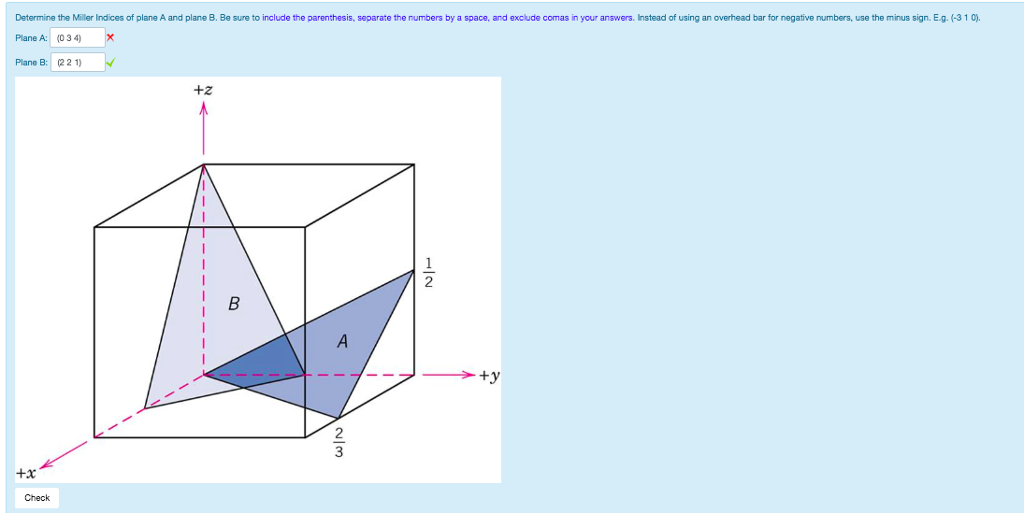 Solved Determine the Miller Indices of plane A and plane B. | Chegg.com