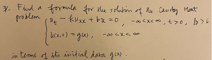 Solved find a formula for the solution of the cauchy heat | Chegg.com