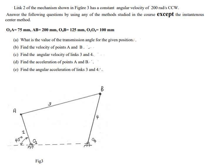 Solved Link 2 of the mechanism shown in Figüre 3 has a | Chegg.com