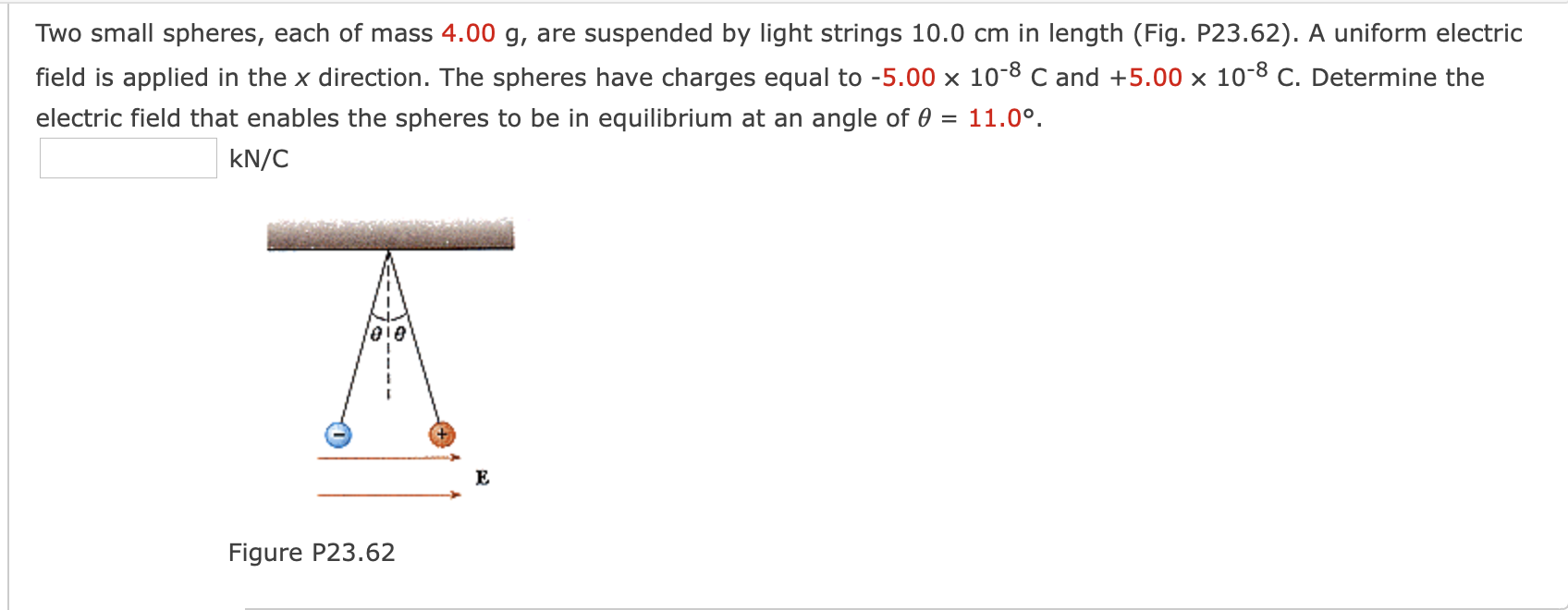 Solved Two small spheres, each of mass 4.00 g, are suspended | Chegg.com