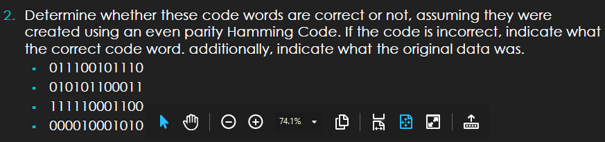 Solved 2. Determine whether these code words are correct or | Chegg.com