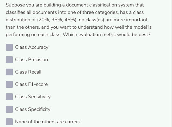 Solved Suppose you are building a document classification | Chegg.com