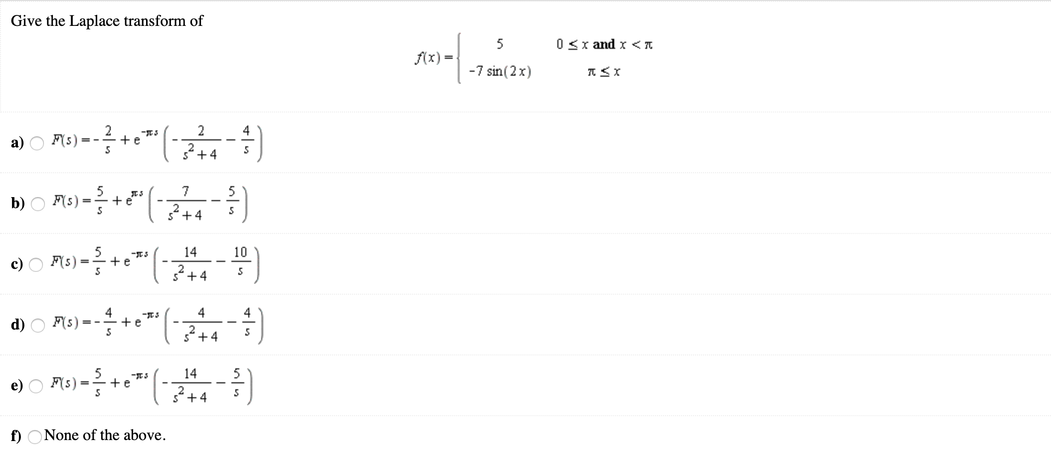 Solved Give the Laplace transform of 0 | Chegg.com