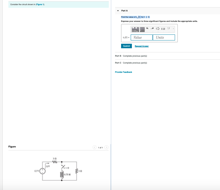 Solved Consider the circuit shown in Figure 1). Part A Find | Chegg.com