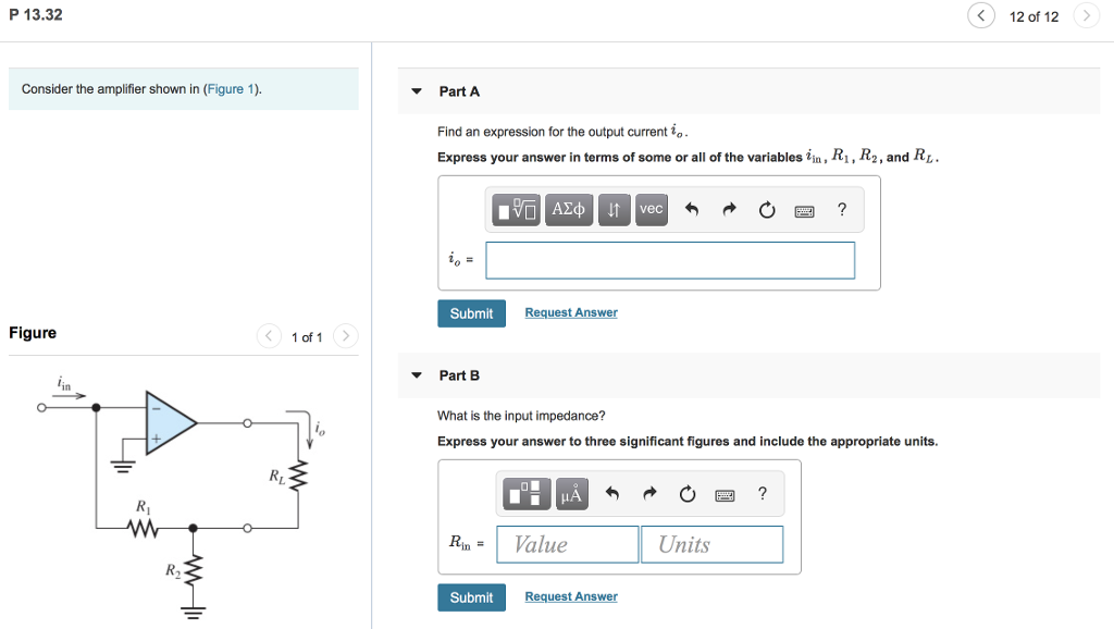 Solved P 13.32 12 of 12 Consider the amplifier shown in | Chegg.com