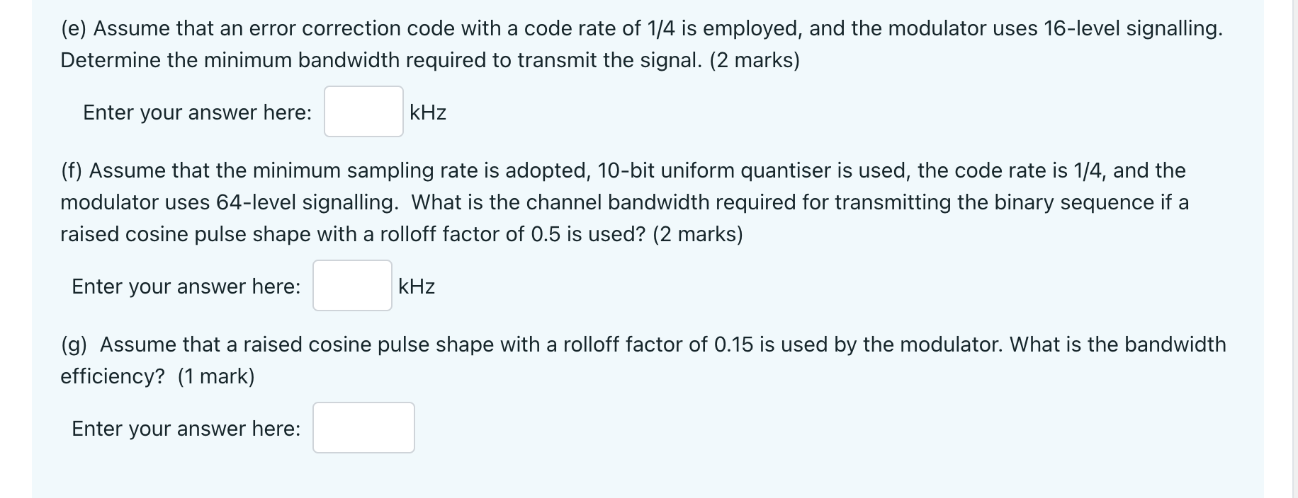 Solved (e) Assume that an error correction code with a code | Chegg.com