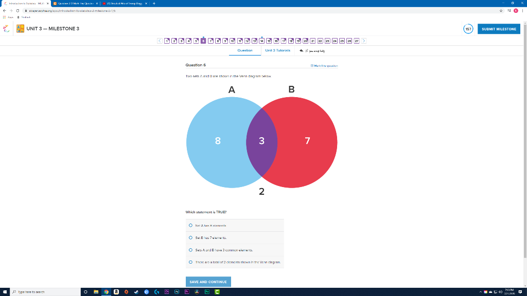 Two sets A and B are shown in the Venn diagram below. | Chegg.com