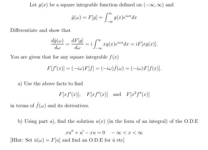 Solved Let G X Be A Square Integrable Function Defined O Chegg Com