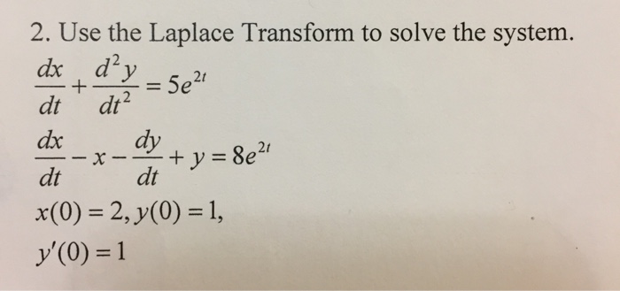 Solved Use the Laplace Transform to solve the system. dx/dt | Chegg.com