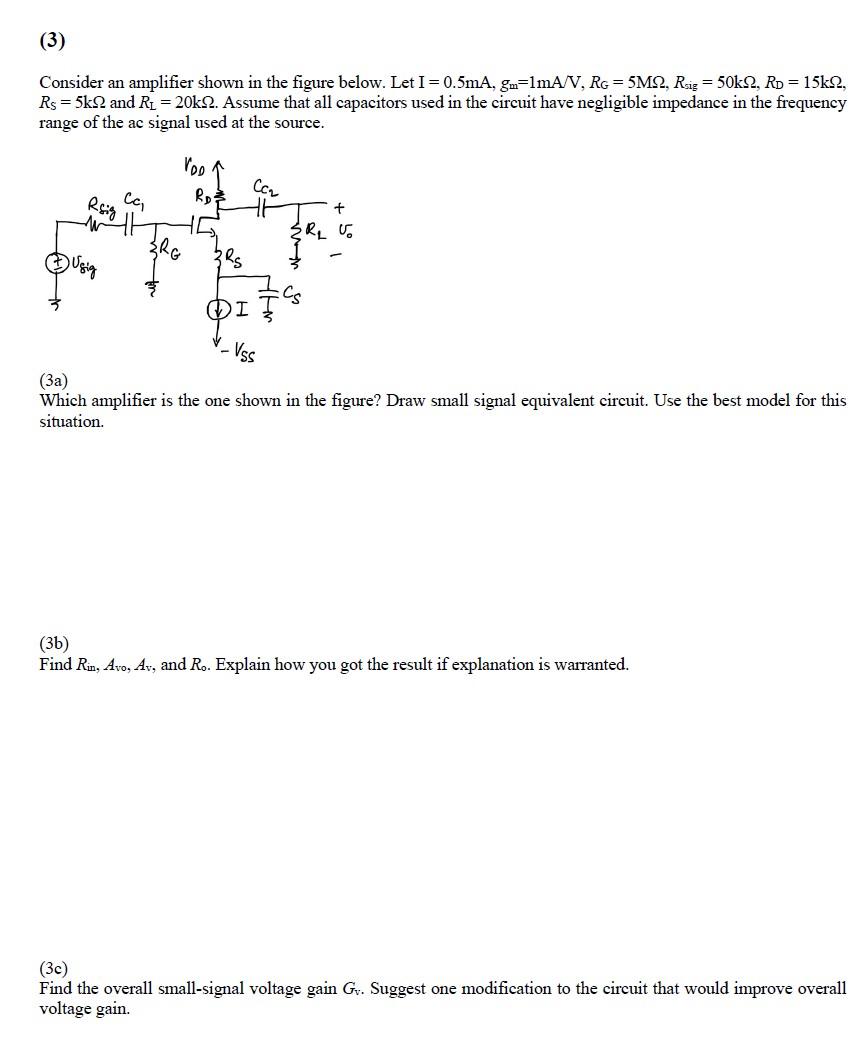 Solved Consider an amplifier shown in the figure below. Let | Chegg.com