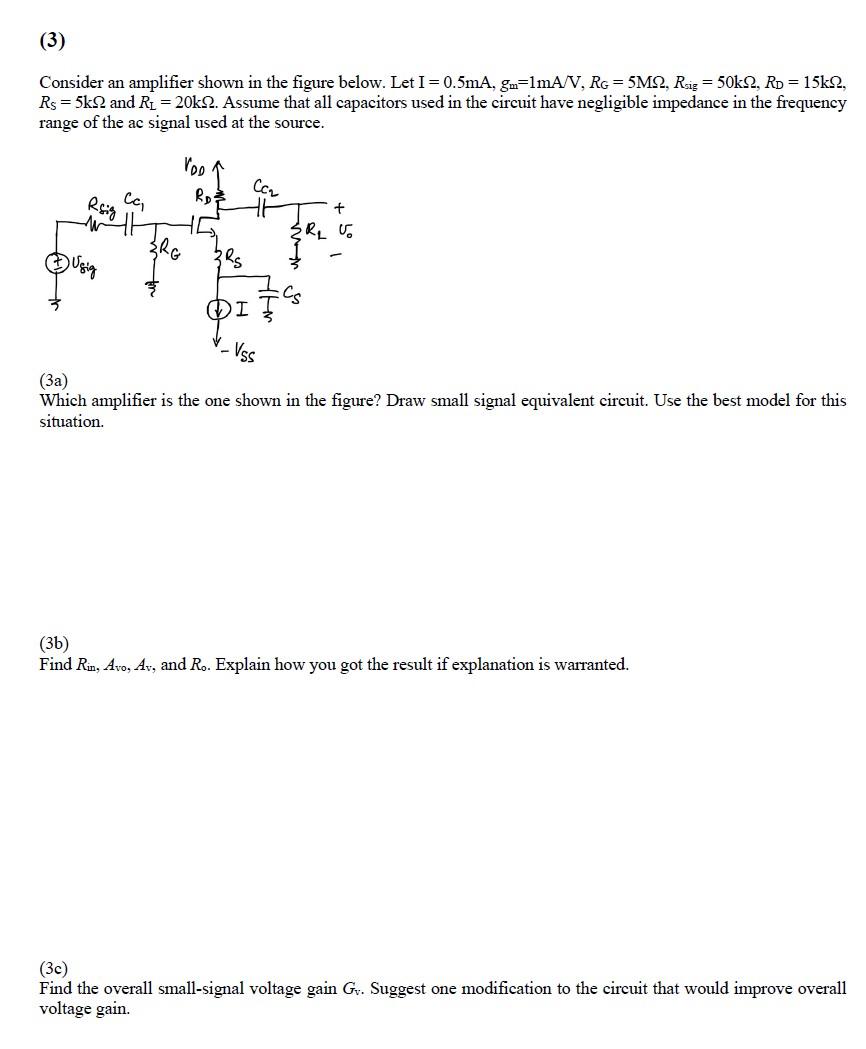 Solved Consider An Amplifier Shown In The Figure Below. Let | Chegg.com