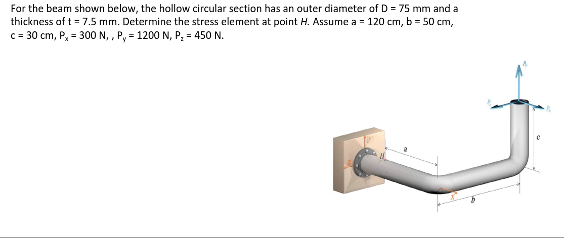 Solved For the beam shown below, the hollow circular section | Chegg.com