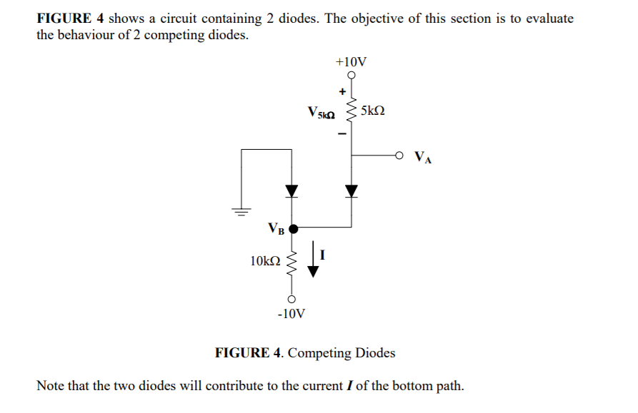 Solved FIGURE 4 shows a circuit containing 2 diodes. The | Chegg.com