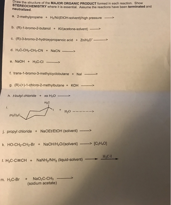 Solved Draw the structure of the MAJOR ORGANIC PRODUCT | Chegg.com