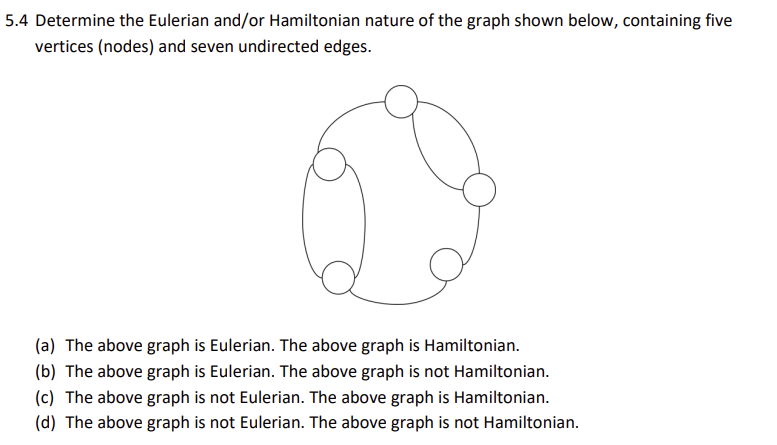 Solved .4 Determine The Eulerian And/or Hamiltonian Nature | Chegg.com