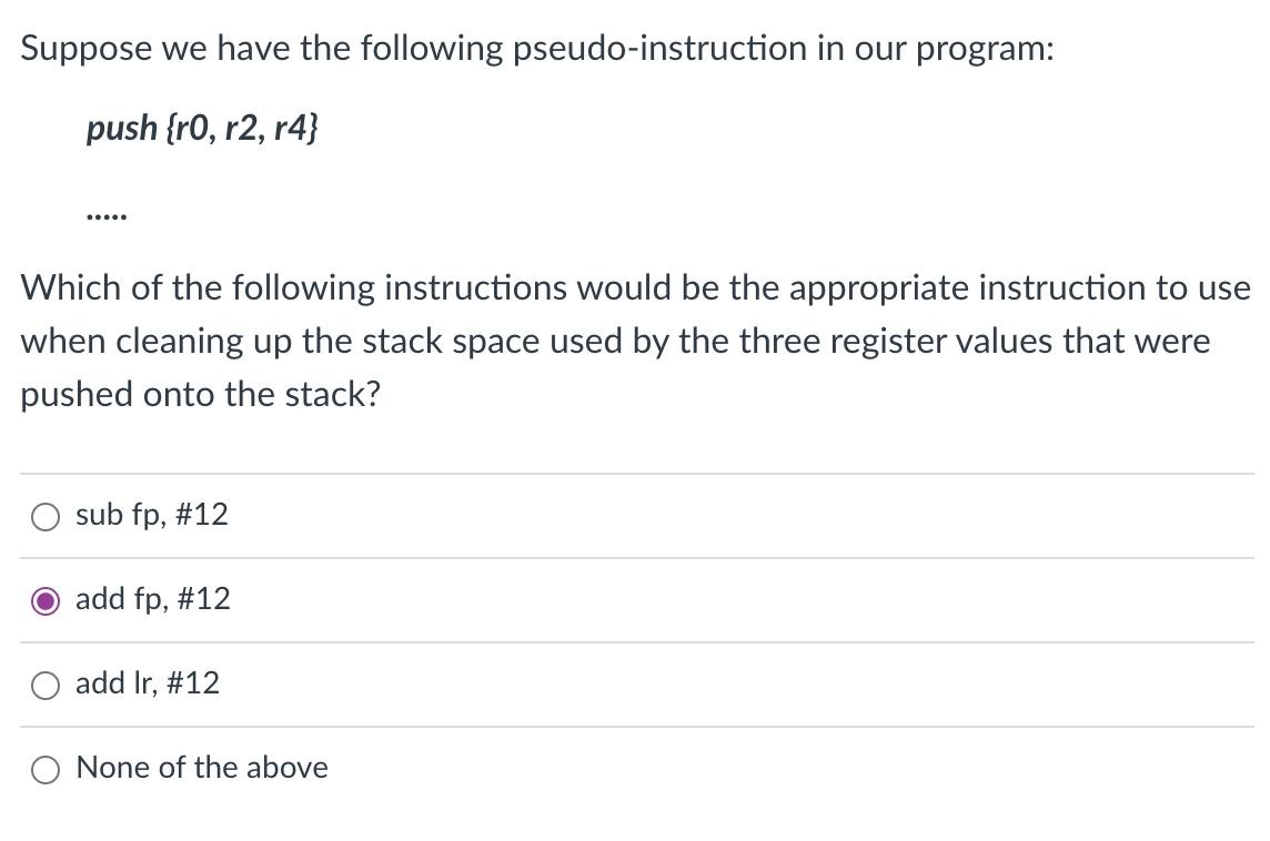 Solved Suppose we have the following pseudo-instruction in | Chegg.com