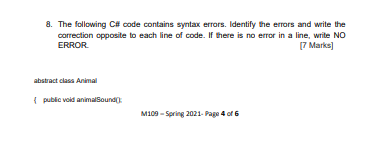 Solved C# Java class Animal { public void sound() {