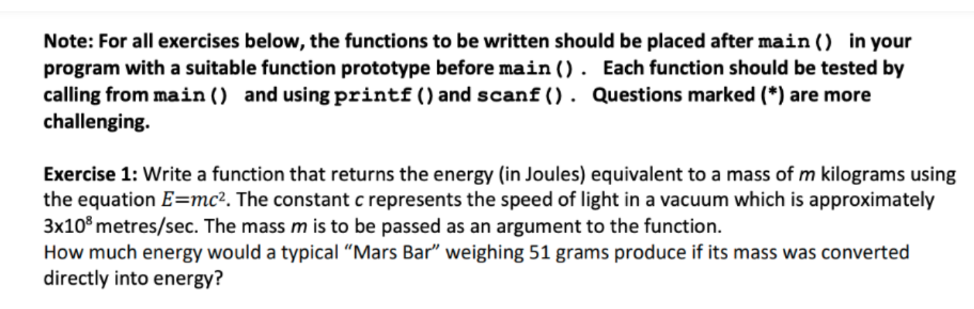 Solved Note: For all exercises below, the functions to be | Chegg.com