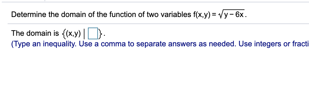 Solved Determine the domain of the function of two variables | Chegg.com