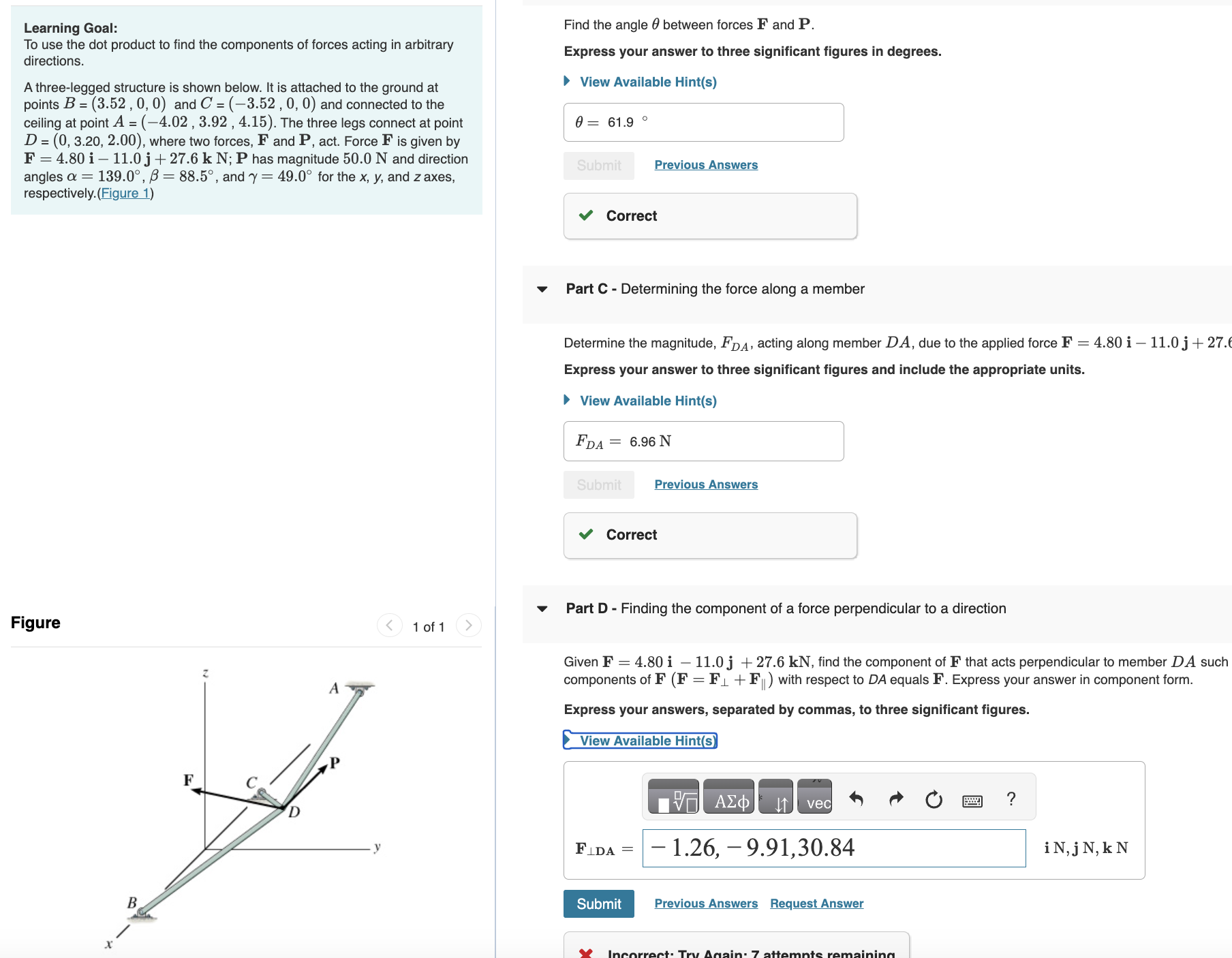 Solved Learning Goal:To Use The Dot Product To Find The | Chegg.com