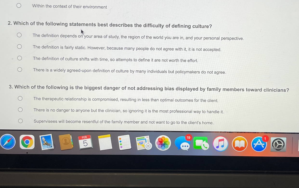 Solved o Within the context of their environment 2. Which of