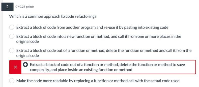Solved 2 N 0/0.25 points Which is a common approach to code | Chegg.com
