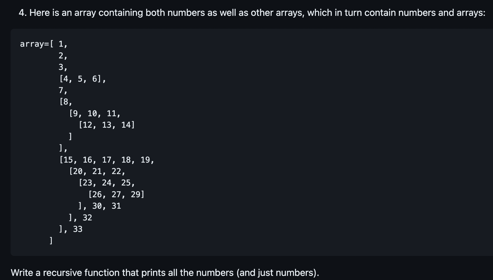 Solved 4. Here is an array containing both numbers as well | Chegg.com