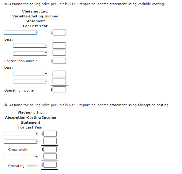 Solved Income Statements, Variable And Absorption Costing | Chegg.com