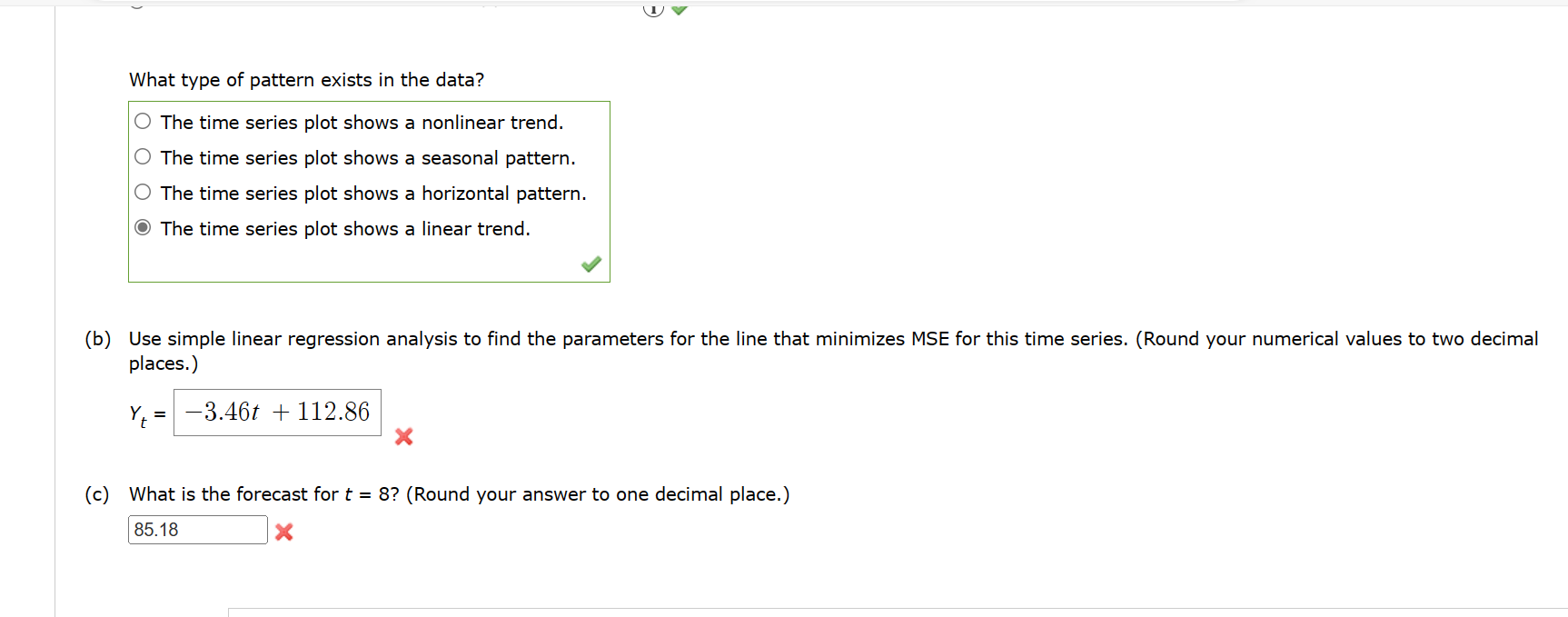 Solved (a) Construct A Time Series Plot.What Type Of Pattern | Chegg.com