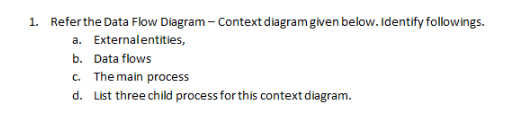 Solved 1. Refer the Data Flow Diagram - Context diagramgiven | Chegg.com