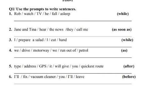 Solved Q1/ Use the prompts to write sentences. 1. | Chegg.com