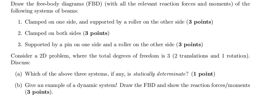 Solved Draw The Free-body Diagrams (FBD) (with All The | Chegg.com