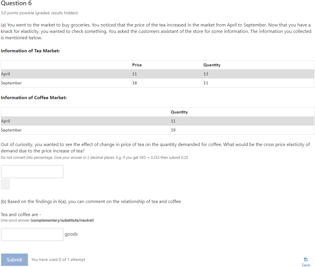 Solved Question 6 3.0 points possible (graded, results | Chegg.com