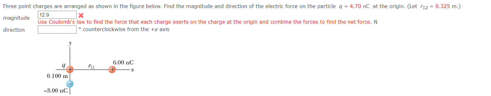 Solved Three point charges are arranged as shown in the | Chegg.com