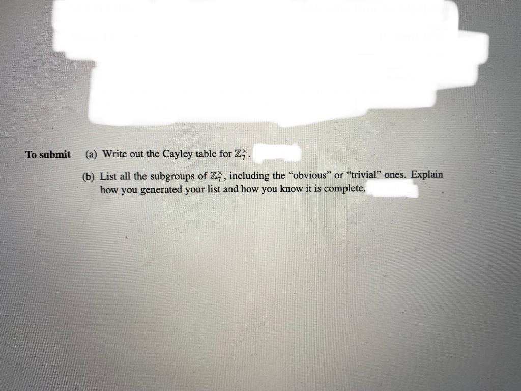 Write Cayley Table