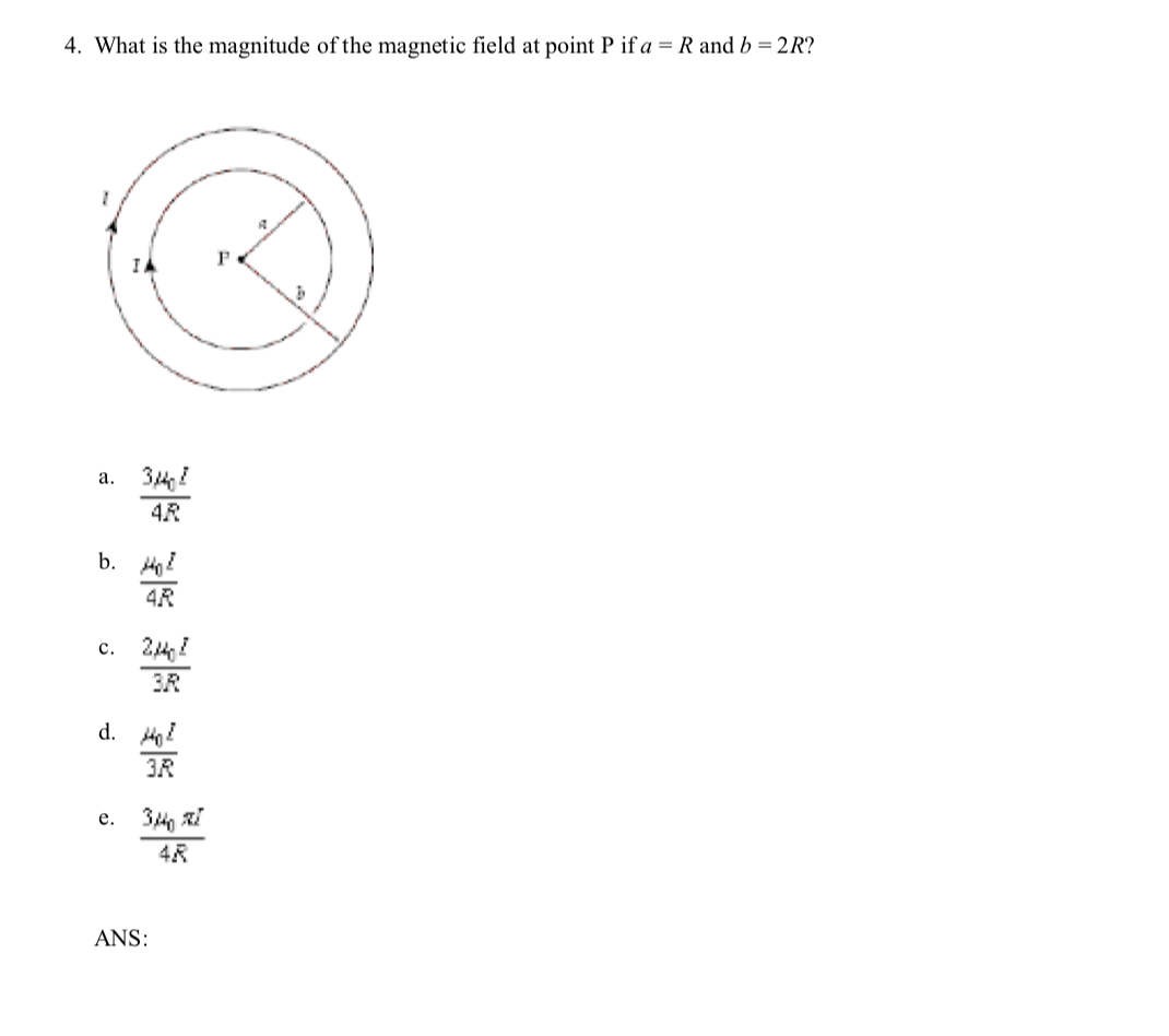 Solved 4. What is the magnitude of the magnetic field at | Chegg.com