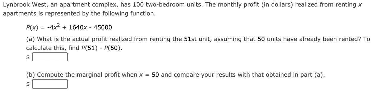 Solved Lynbrook West, An Apartment Complex, Has 100 | Chegg.com