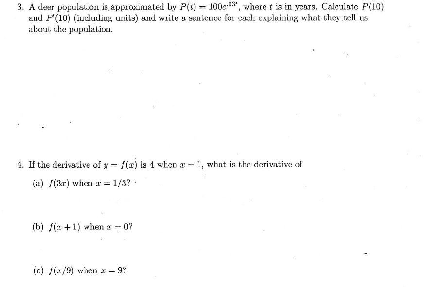 Solved 3. A Deer Population Is Approximated By P(t) = | Chegg.com