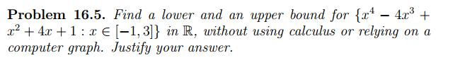 Solved Problem 16.5. Find a lower and an upper bound for 43 | Chegg.com