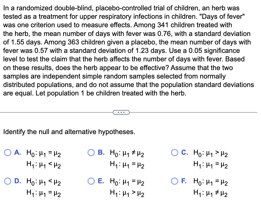 Solved In A Randomized Double-blind, Placebo-controlled | Chegg.com