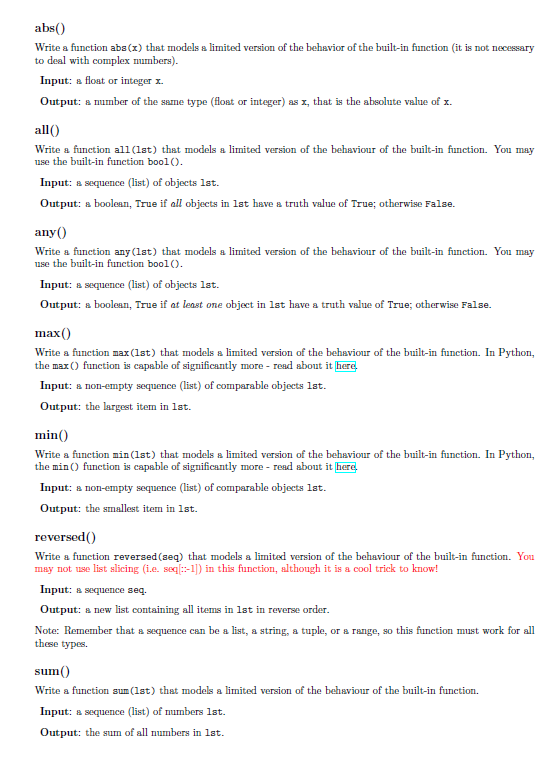 Solved abs Write a function abs(x) that models a limited | Chegg.com