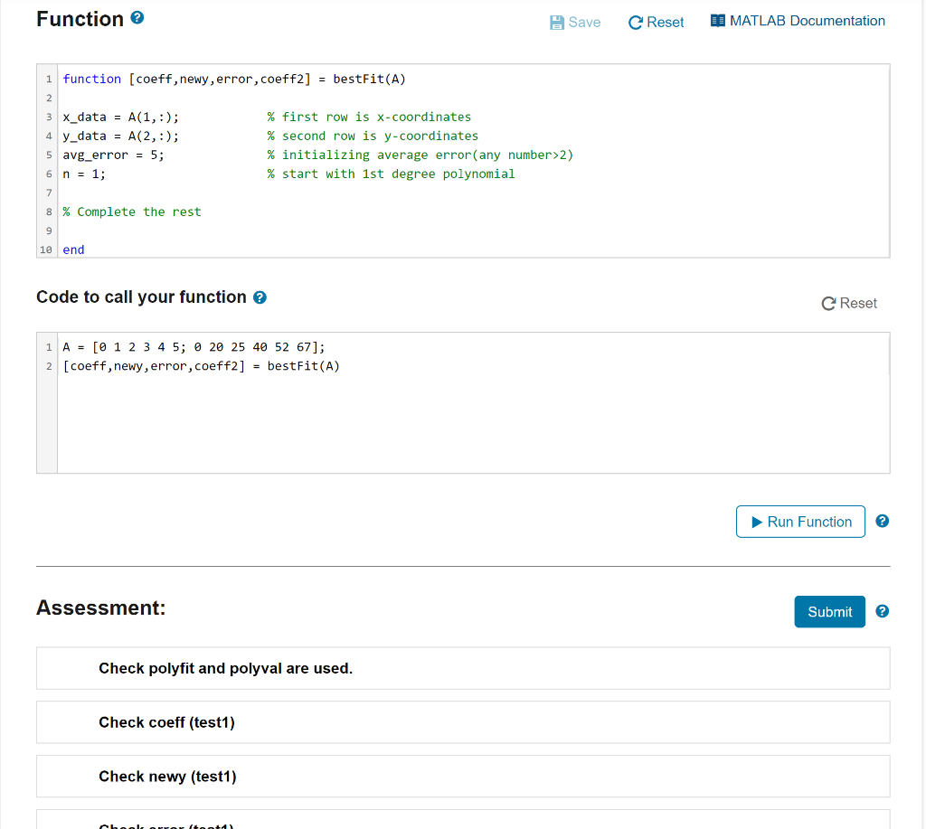 Solved Polynomial fitting A dataset is stored inside a 2 D Chegg