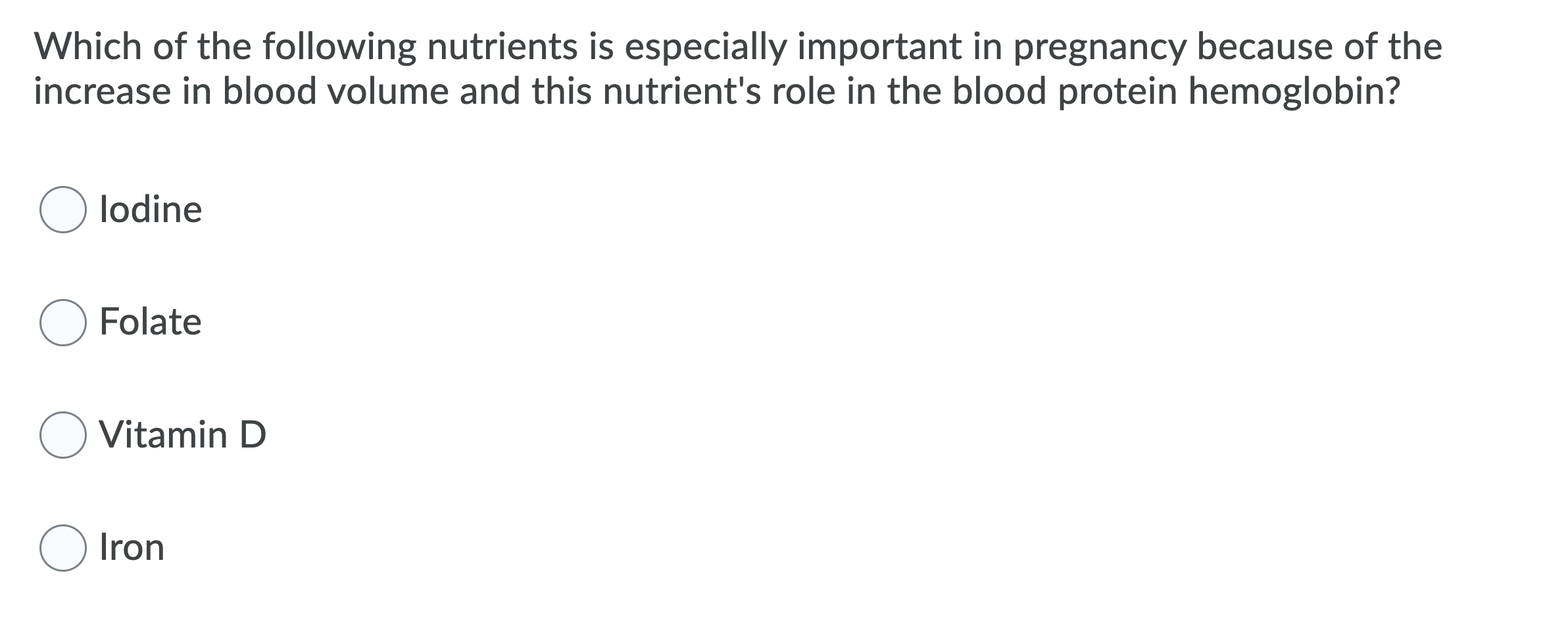 Solved Which Of The Following Nutrients Is Especially