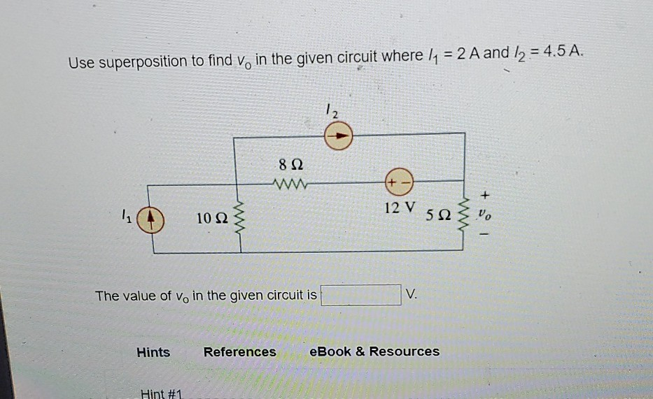 Solved Use superposition to find v, in the given circuit | Chegg.com