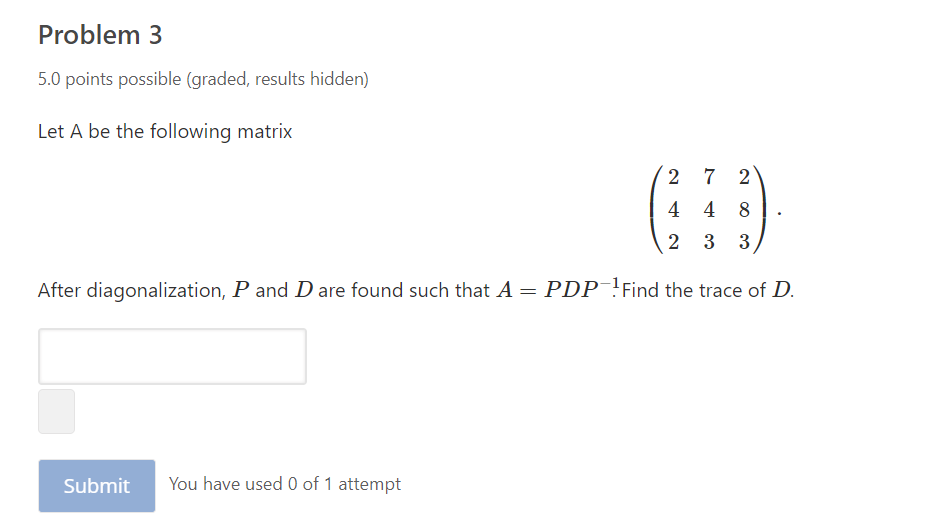 Solved Problem 3 5.0 Points Possible (graded, Results | Chegg.com