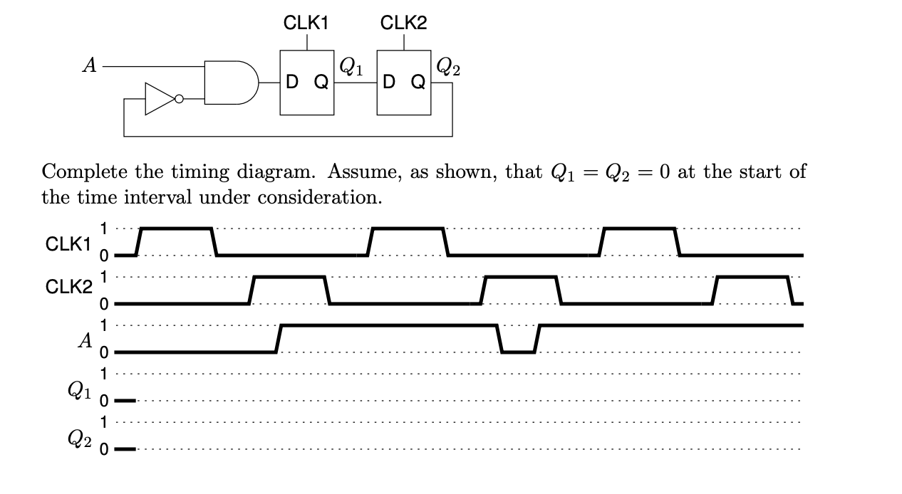 Solved A circuit is built using two D latches, logic gates,