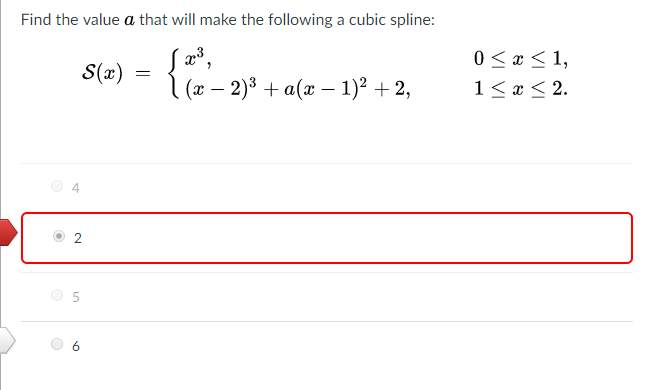 Solved Find the value a that will make the following a cubic | Chegg.com