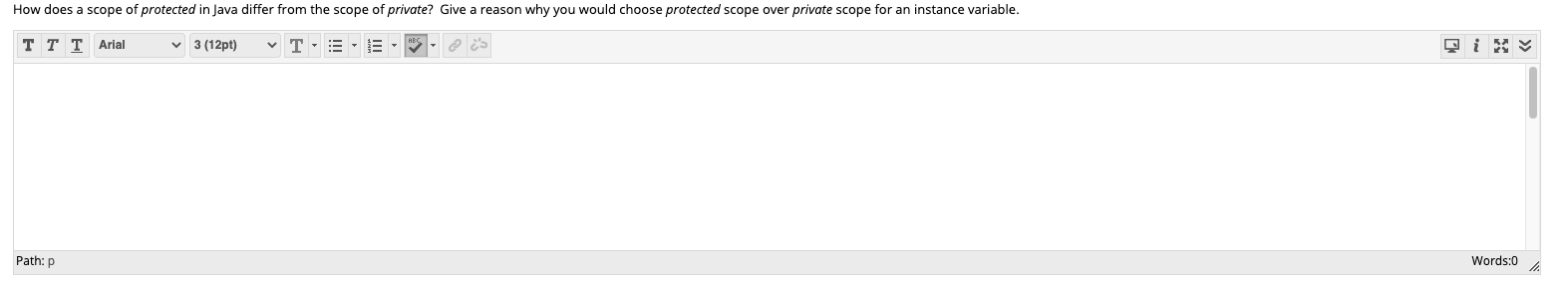 Solved How does a scope of protected in Java differ from the | Chegg.com