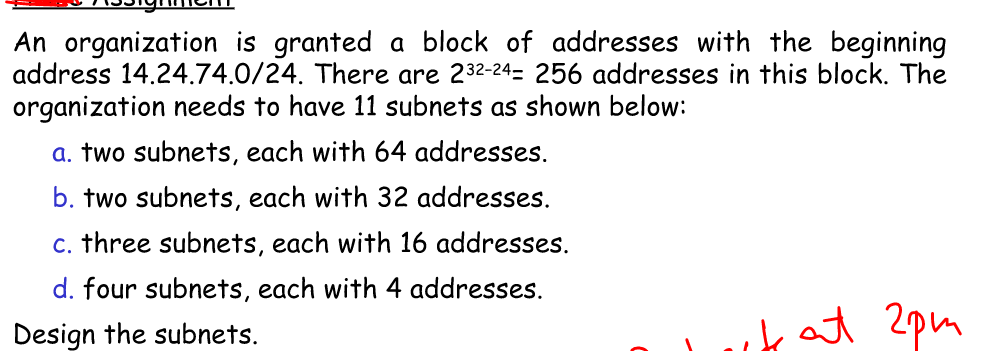 Solved An Organization Is Granted A Block Of Addresses With | Chegg.com